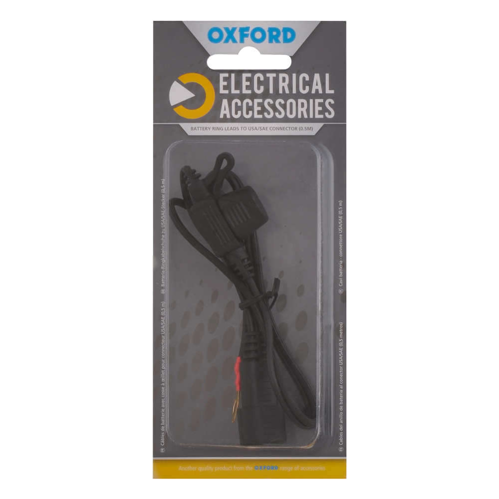 Oxford BATTERY RING LEAD TO USA/SAE CONNECTOR 0.5MTRE LEAD W/O PACKAGING